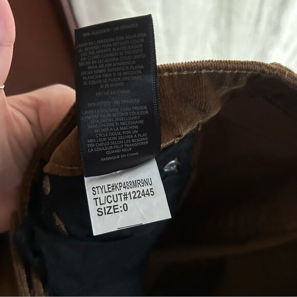 Kut from the Kloth Diana Stretch Skinny Corduroy Pants Brown NEW Size 0 - Picture 8 of 8